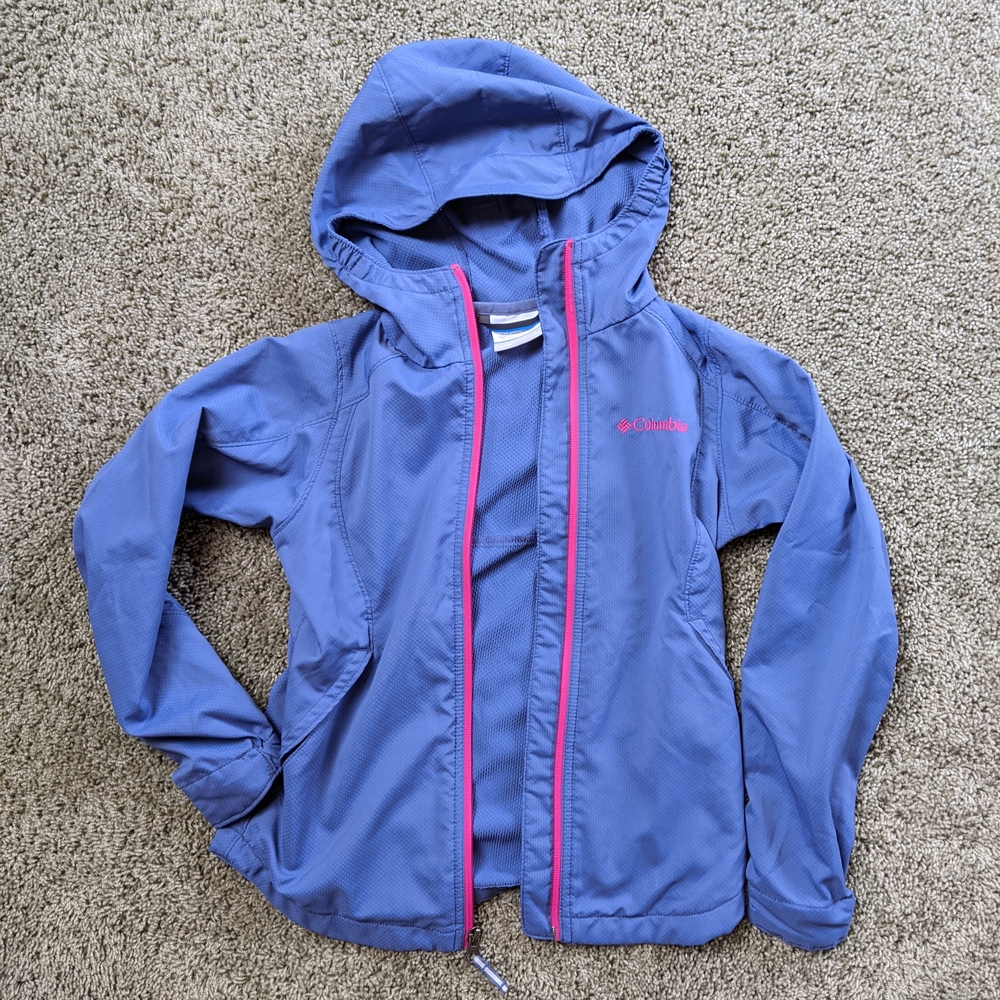 Columbia Kids Jacket -Periwinkle Blue with Pink Accents Size:S (7/8)